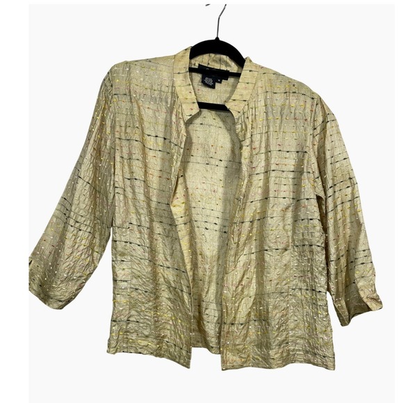 Peck & Peck Collection Silk Blend Women Blazer Jacket Multicolor Sz 16 Career - Picture 1 of 8
